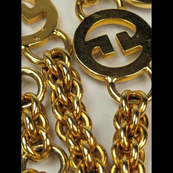 [SOLD] VINTAGE GUCCI Women's 32" Chain Belt 75cm Enamel & 18K Plated Gold Italy - Picture 6 of 6